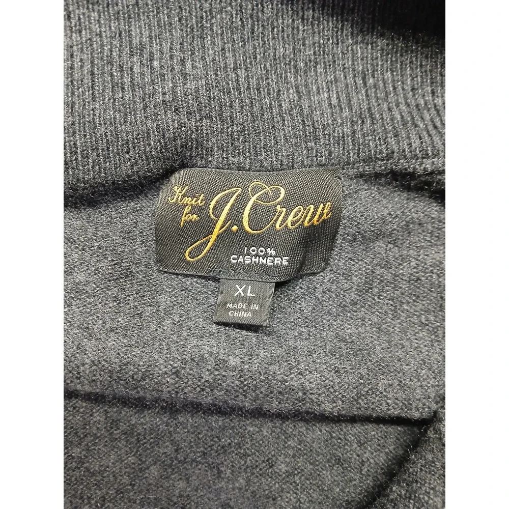 J.CREW Cashmere Sweater Mens Medium 1/4 Zip Pullover Jumper Blue‎ Soft